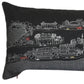 14" X 46" Dark Gray And White New Orleans Nighttime Skyline Lumbar Decorative Pillow