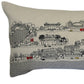 14" X 46" Cream New Orleans Daylight Skyline Lumbar Decorative Pillow
