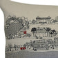14" X 46" Cream New Orleans Daylight Skyline Lumbar Decorative Pillow
