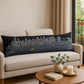 14" X 46" Dark Gray And White NYC Nighttime Skyline Lumbar Decorative Pillow