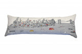 14" X 46" Cream NYC Daylight Skyline Lumbar Decorative Pillow
