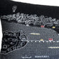 14" X 46" Dark Gray And White Philadelphia Nighttime Skyline Lumbar Decorative Pillow