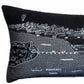 14" X 46" Dark Gray And White Philadelphia Nighttime Skyline Lumbar Decorative Pillow