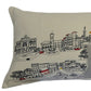 14" X 46" Cream Rome Daylight Skyline Lumbar Decorative Pillow