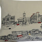 14" X 46" Cream Rome Daylight Skyline Lumbar Decorative Pillow