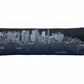 14" X 46" Dark Gray And White San Francisco Nighttime Skyline Lumbar Decorative Pillow