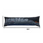 14" X 46" Dark Gray And White San Francisco Nighttime Skyline Lumbar Decorative Pillow