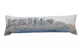 14" X 46" Cream San Francisco Daylight Skyline Lumbar Decorative Pillow