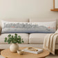 14" X 46" Cream San Francisco Daylight Skyline Lumbar Decorative Pillow