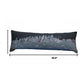 14" X 46" Dark Gray And White Seattle Nighttime Skyline Lumbar Decorative Pillow