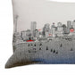 14" X 46" Cream Seattle Daylight Skyline Lumbar Decorative Pillow