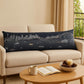 14" X 46" Dark Gray And White Sydney Nighttime Skyline Lumbar Decorative Pillow