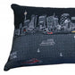 14" X 46" Dark Gray And White Sydney Nighttime Skyline Lumbar Decorative Pillow