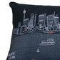 14" X 46" Dark Gray And White Sydney Nighttime Skyline Lumbar Decorative Pillow
