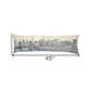 46" White Tokyo Daylight Skyline Lumbar Decorative Pillow