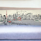 46" White Tokyo Daylight Skyline Lumbar Decorative Pillow
