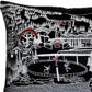 14" X 46" Dark Gray And White Vail Nighttime Skyline Lumbar Decorative Pillow