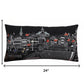 14" X 24" Dark Gray And White Annapolis Nighttime Skyline Lumbar Decorative Pillow