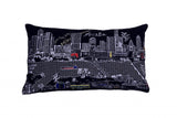 14" X 24" Dark Gray And White Austin Nighttime Skyline Lumbar Decorative Pillow