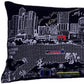 14" X 24" Dark Gray And White Austin Nighttime Skyline Lumbar Decorative Pillow