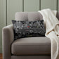 14" X 24" Dark Gray And White Austin Nighttime Skyline Lumbar Decorative Pillow