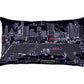 14" X 24" Dark Gray And White Austin Nighttime Skyline Lumbar Decorative Pillow