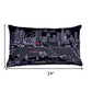 14" X 24" Dark Gray And White Austin Nighttime Skyline Lumbar Decorative Pillow