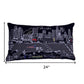 25" Black Atlanta Nighttime Skyline Lumbar Decorative Pillow