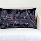 25" Black Atlanta Nighttime Skyline Lumbar Decorative Pillow
