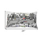 25" White Atlanta Daylight Skyline Lumbar Decorative Pillow