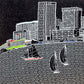 14" X 24" Dark Gray And White Baltimore Nighttime Skyline Lumbar Decorative Pillow