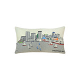 14" X 24" Cream Baltimore Daylight Skyline Lumbar Decorative Pillow