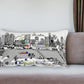 25" White Austin Daylight Skyline Lumbar Decorative Pillow