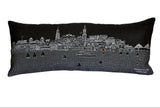 25" Black Charleston Nighttime Skyline Lumbar Decorative Pillow