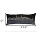 25" Black Charleston Nighttime Skyline Lumbar Decorative Pillow