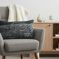14" X 24" Dark Gray And White Chesapeake Nighttime Skyline Lumbar Decorative Pillow