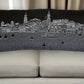 25" Black Charleston Nighttime Skyline Lumbar Decorative Pillow