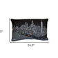 25" Black Chicago Nighttime Skyline Lumbar Decorative Pillow
