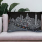 25" Black Chicago Nighttime Skyline Lumbar Decorative Pillow