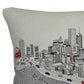 14" X 24" Cream Chicago Daylight Skyline Lumbar Decorative Pillow