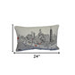 25" White Chicago Daylight Skyline Lumbar Decorative Pillow