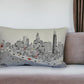 25" White Chicago Daylight Skyline Lumbar Decorative Pillow