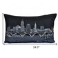 25" Black Cleveland Nighttime Skyline Lumbar Decorative Pillow
