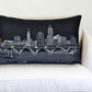 25" Black Cleveland Nighttime Skyline Lumbar Decorative Pillow