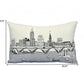 25" White Cleveland Daylight Skyline Lumbar Decorative Pillow