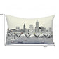 25" White Cleveland Daylight Skyline Lumbar Decorative Pillow