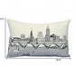 14" X 24" Cream Cleveland Daylight Skyline Lumbar Decorative Pillow