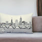 25" White Cleveland Daylight Skyline Lumbar Decorative Pillow