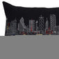 14" X 24" Dark Gray And White Dallas Nighttime Skyline Lumbar Decorative Pillow