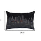 25" Black Dallas Nighttime Skyline Lumbar Decorative Pillow